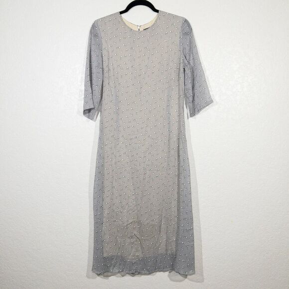 WonderWander Gray Bunny Printed Shirt Dress‎ Size Large - Picture 1 of 6